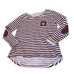 UG Apparel Texas A&M Aggies Maroon White Stripe Long Sleeve Shirt XL